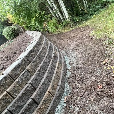 Pavers Install, landscaping light and retaining wall