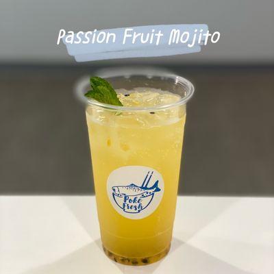 Made with passion fruit syrup and sparkling water