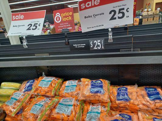 .25 cents for carrots.  Great deal if you are a family of rabbits! (wink wink)