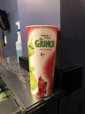 Souvenir sized soda/drink cup, in this case, was for The Grinch movie. (11/9/2018)