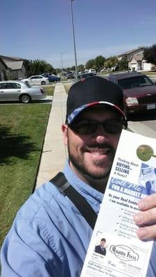 Hitting the streets! Hanging door fliers and meeting the good folks of our community.