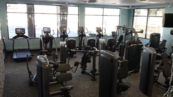 Weight and cardio machines by LifeFitness.