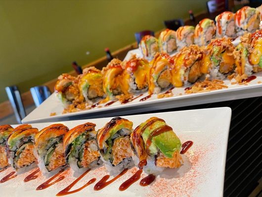 Fire Dragon Roll , Lion King Roll and Tiger Roll