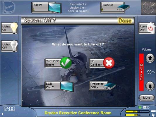 Nasa Dryden Flight Research Center Crestron screen