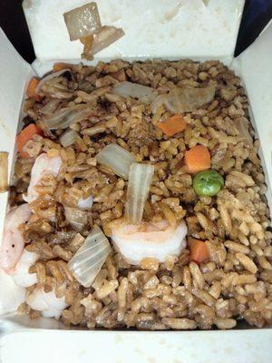 Large shrimp fried rice