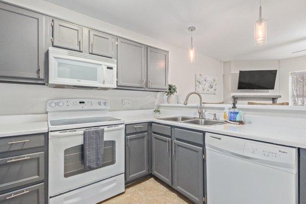 Painted walls and redone cabinets