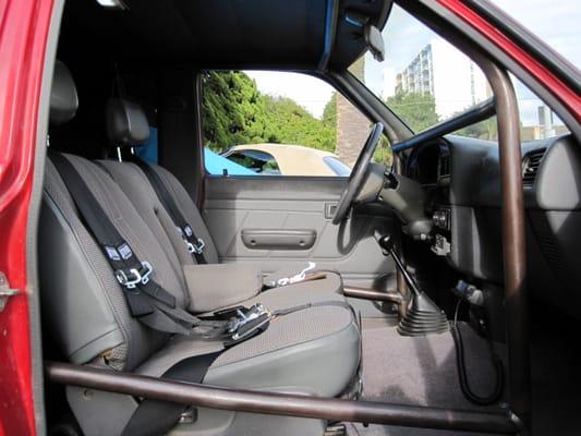 Roll cage in a 93 Toyota Truck.