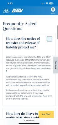 What a release of liability does according to the ca dmv