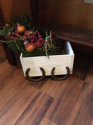 Unique horse shoe wooden box