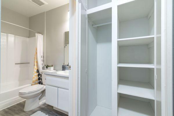 Linen Closet and Attached Bathroom