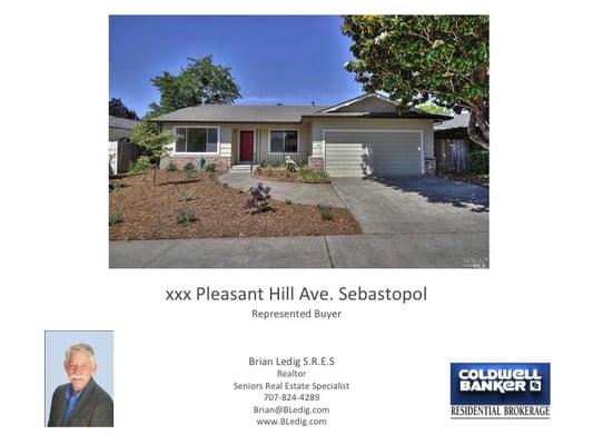 Brian Ledig - Coldwell Banker Real Estate  - Sebastopol SOLD 2015 707-824-4289