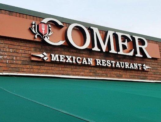 Comer Mexican Restaurant Custom Channel Letter Sign in Wylie TX.  Custom Signs Rowlett TX, Channel Letter Signs DFW, Custom Lighted Signs