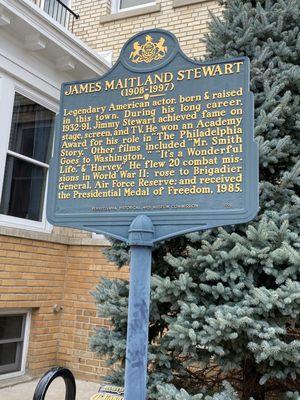 State marker to the legendary Jimmy Stewart