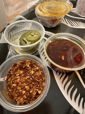 Love all the spices and chili oil for the Thai Boat noodle and Pad Thai.