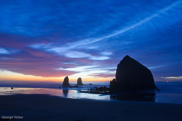 Haystack Rock and the Needles at Cannon Beach. Photography by George Vetter