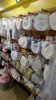 Great selection of bibs for All Occasions, and onesies, and more