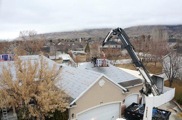 Drone footage of roof load