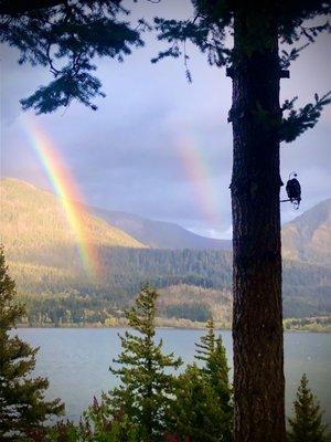 Double rainbow view from the deck!