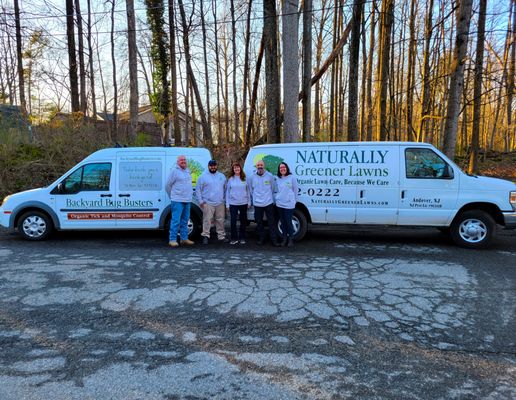 Super excited for our 2022! Two new vans and two new team members!  From the left, we have Jeff, Patrick, Anne, Bob & Heather. See you soon!