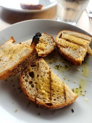 Grilled bread served on arrival