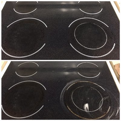 Polishing a flat top stove