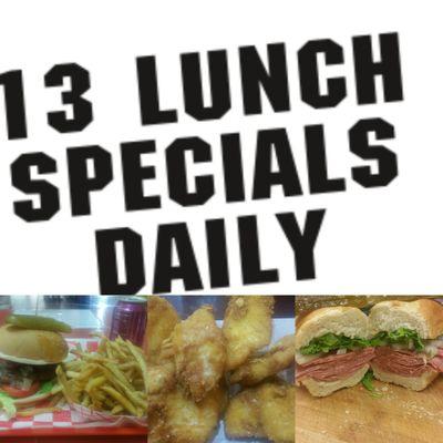 13 lunch specials daily