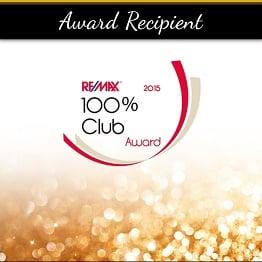 Judy Wood, 2015 Recipient of the RE/MAX 100% club award