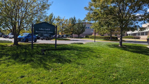 Entrance with sign