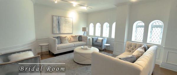 The elegantly furnished Bridal Room at First Coral Gables allows the ladies to prepare for the bride's grand entrance.