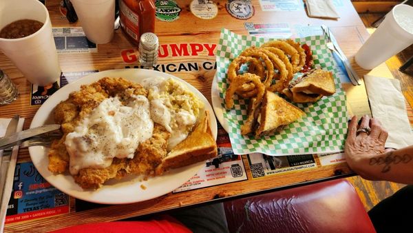 Ultimate Patty Melt and French Fries Hand Breaded Chicken Fried Steak Covered with Cream Gravy