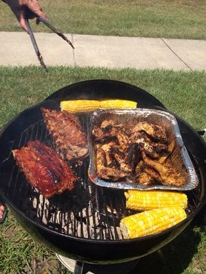 Ribs and wings. Can't get any better.