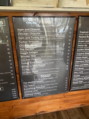 Panini menu (sorry for the glare!)