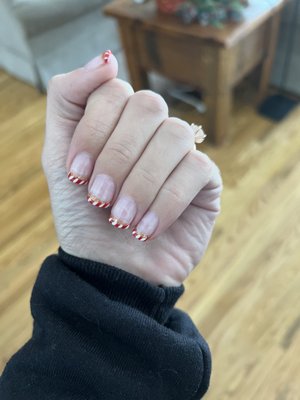 Candy cane French nails