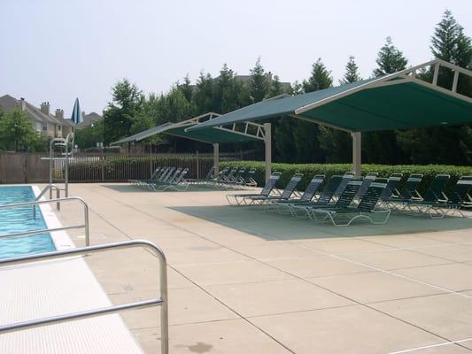 Shade structures for pool areas are important too.