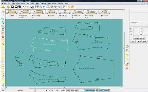 Computerized pattern grading.