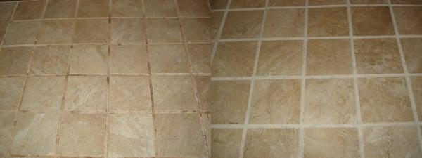 Grout before and after