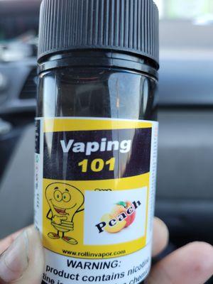 Vaping 101 Brand Peach Vape Juice 6 nic.