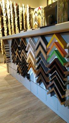 Custom framing at the Fine Art and Frame Company's new showroom.