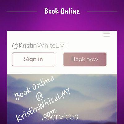 Book your massage appointment online! www.kristinwhitelmt.com