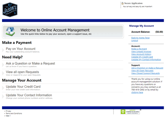 We offer online account management.