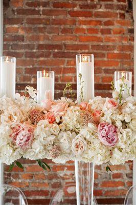 Floral and candle centerpiece