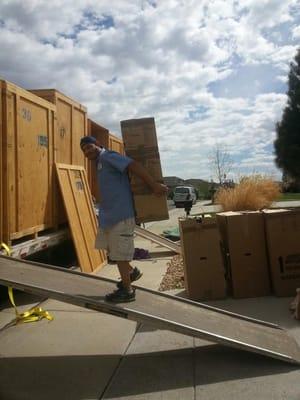 On-site loading in storage vault.