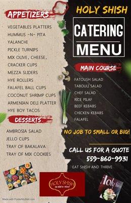 Check out our new catering menu for your next event