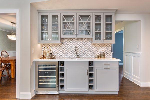 Plain & Fancy custom cabinetry designed by Robinwood Kitchens in Berkeley Heights, NJ.