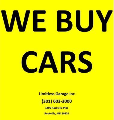 We don't just sell them. We buy them too! So, let's see what you got. We make offers on any car in any condition. Contact us today!