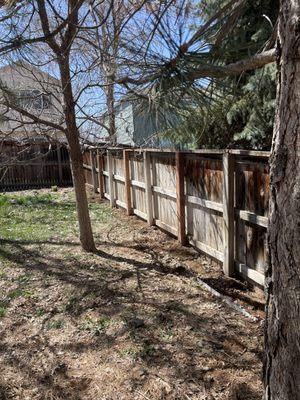 This fence had fallen to the ground