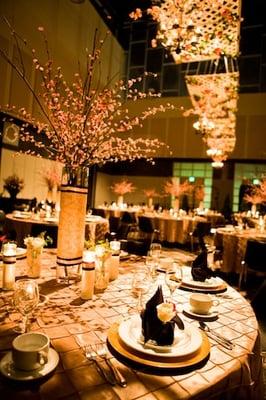 The Gleason Atrium set for a wedding.