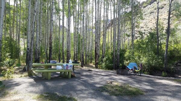 Last campsite, at the end of the road before the gate