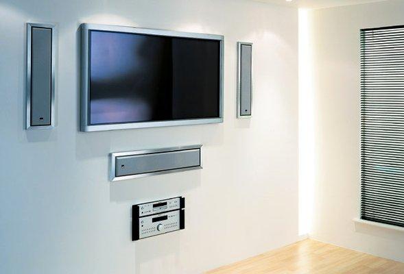 TV and in-wall speakers