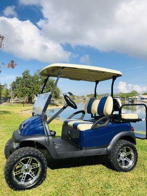 Custom blue lifted club car